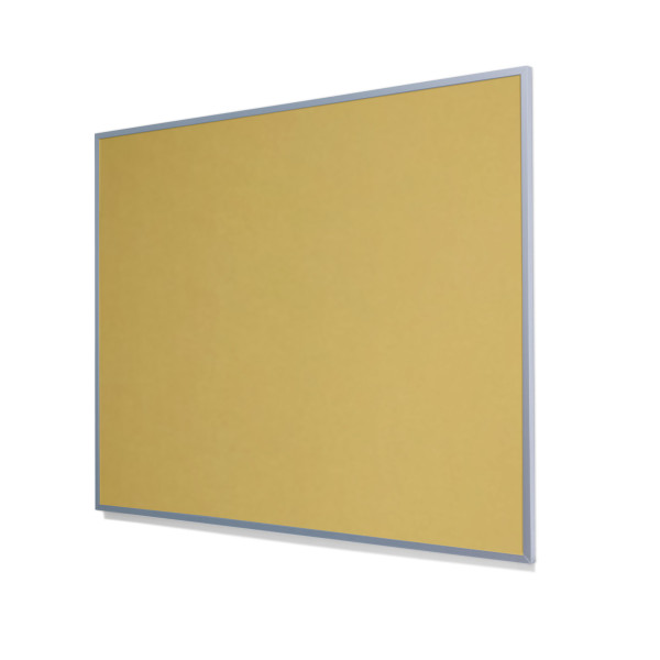 2212 Fresh Pineapple Colored Cork Forbo Bulletin Board with Narrow Light Aluminum Frame